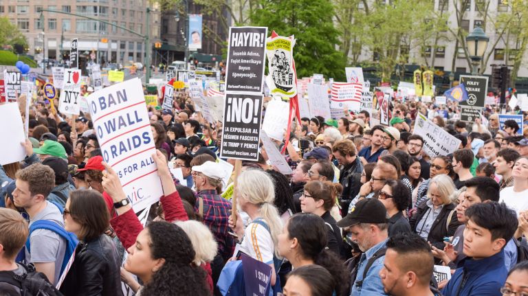 May Day protests: Photos of the 2017 NYC demonstrations 20 May Day protesters gather in Foley Square in Manhattan on Monday, May 1, 2017.