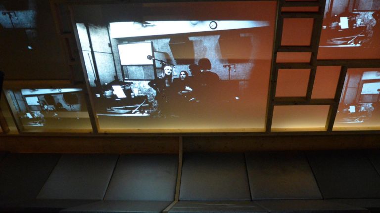 The exhibit has a dedicated space to lay down, watch and listen to the stories behind the Velvet Underground and artist Andy Warhol's work.