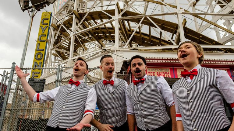 Coney Island's Luna Park opening celebrated 11 The Apple Boys quartet performs at the opening ceremony for the Cyclone in Luna Park on Sunday.