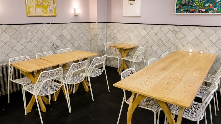 The cafe at Archestratus has communal tables.