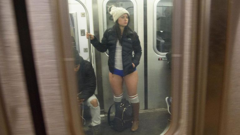 Pants-less riders will board trains around the city before converging in Union Square.