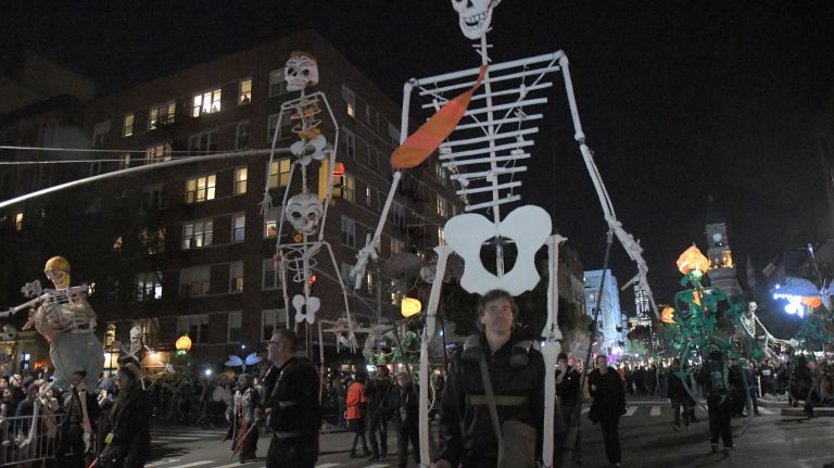 Village Halloween Parade photos highlight city's spookier side 29 Paradegoers march up Sixth Avenue in the 44th annual Village Halloween Parade in Manhattan,Tuesday, Oct. 31, 2017.
