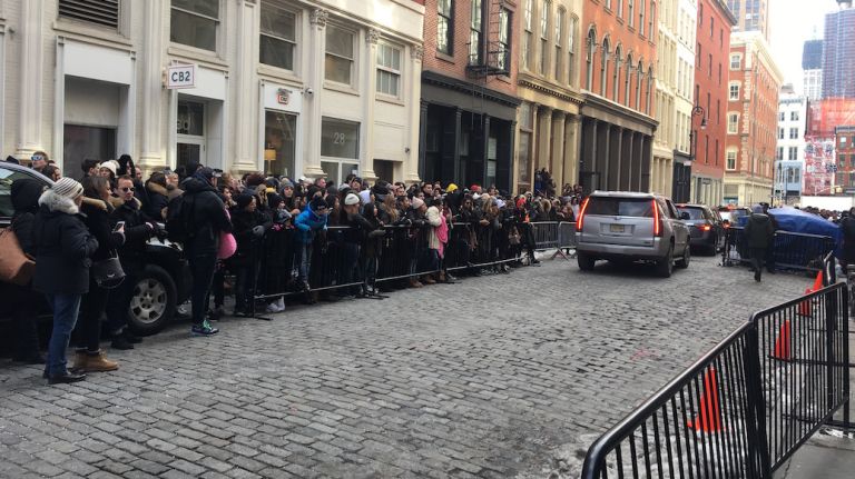 Barricades across the Mercer street pop-up were reserved for Jenner fans waiting for a chance to see the star, who was rumored to make an appearance on Monday.