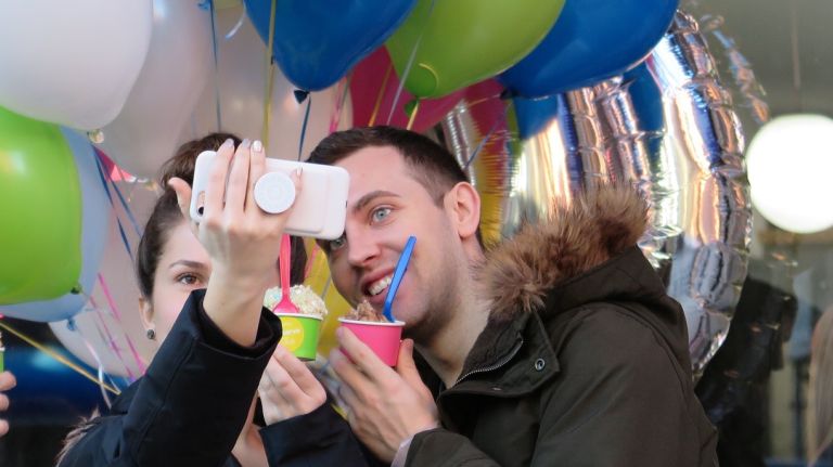 The store was a popular place for selfies.