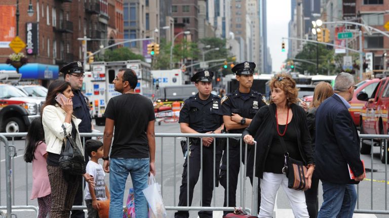 Chelsea explosion injures multiple people in Manhattan: See photos from the scene 10 People walk outside of a barricaded zone being guarded by NYPD on Sept. 18, 2016, following an explosion on W. 23rd Street in Chelsea on Sept. 17.