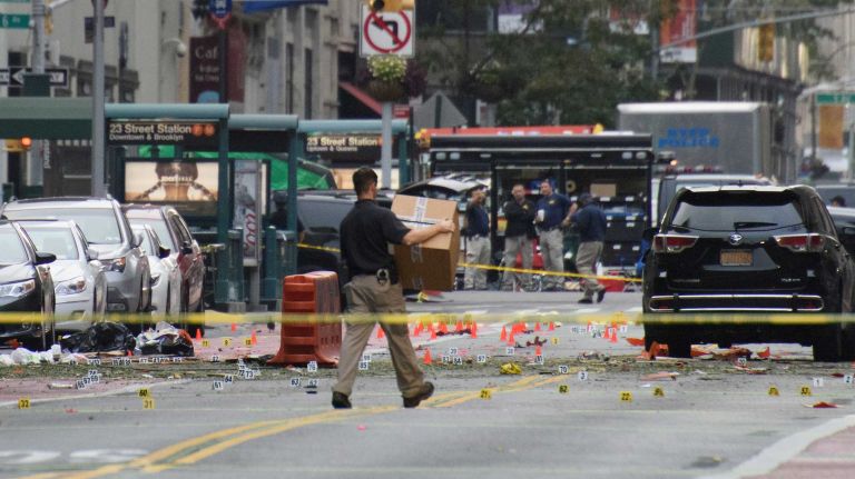 Chelsea explosion injures multiple people in Manhattan: See photos from the scene 11 The NYPD and other agencies conduct an investigation at the scene of an explosion in Chelsea on Sept. 18, 2016.
