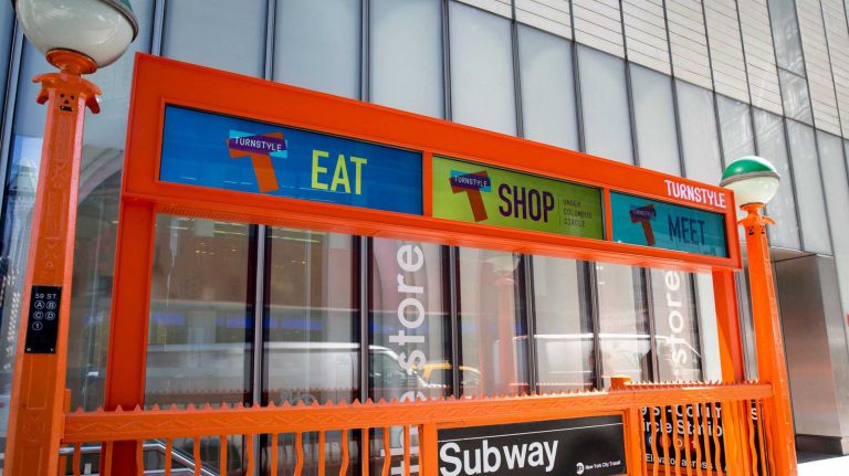 'TurnStyle' signage at Eighth Avenue and 57th Street, on April 19, 2016.