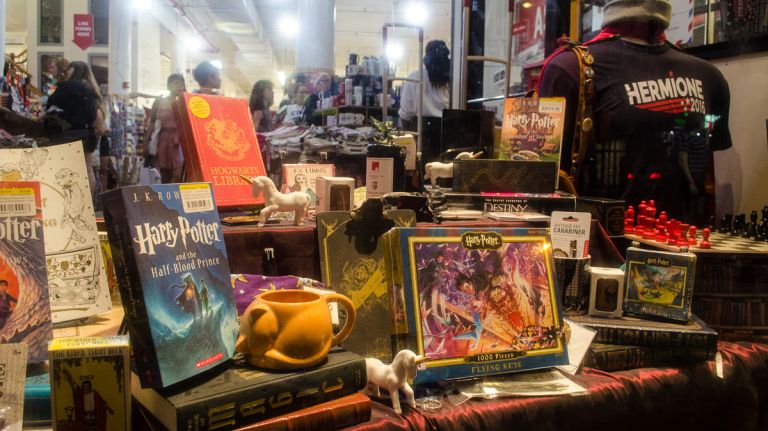 Behind the Strand's store windows stood a giant display of Harry Potter merchandise -- from 1,000-piece puzzles to unicorn figurines to various anniversary editions of the books to chess boards -- a reminder that the Harry Potter franchise will never die.