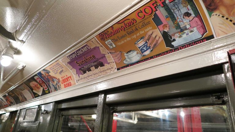 Advertisements have always been a part of the subway system. While the ads on each of the cars are replicas of originals, they give visitors an idea of the time period. Asborno said trains have a 40- to 60-year life span, so the ads would have changed many times in each of the cars. 