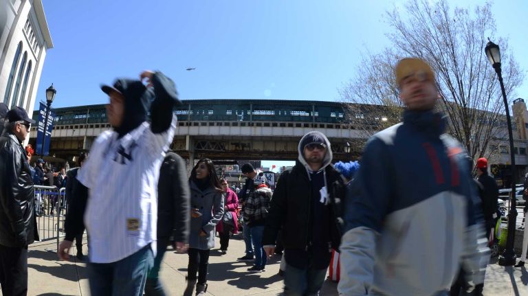 Opening Day: Yankees vs. Astros 48 New York Yankee fans arrive on Opening Day against the Houston Astros Tuesday, April 5, 2016 at Yankee Stadium.