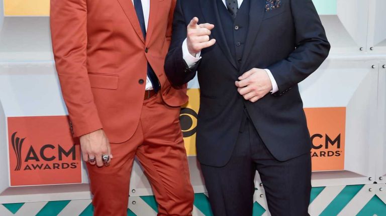 Singers Dan Smyers and Shay Mooney of Dan + Shay attend the 51st Academy of Country Music Awards at MGM Grand Garden Arena on April 3, 2016 in Las Vegas.