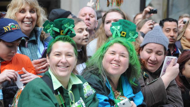 Spectators at the New York City St. Patrick's Day Parade on March 17, 2016.