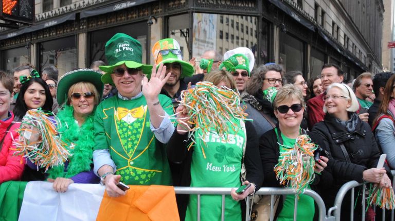 Spectators at the New York City St. Patrick's Day Parade on March 17, 2016.