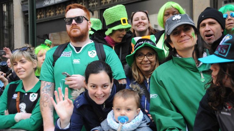 Spectators at the New York City St. Patrick's Day Parade on March 17, 2016.