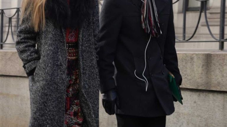 A man and woman at New York Fashion Week 2016 on Feb. 11, 2016.