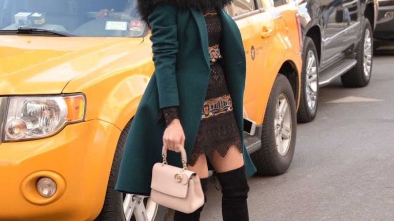 A woman at New York Fashion Week 2016 on Feb. 11, 2016.
