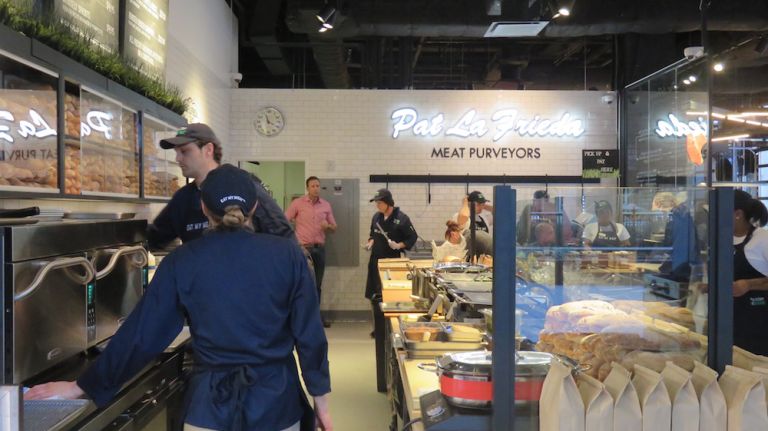 The Pennsy: Penn Station food makes a giant leap with Mario Batali, Pat LaFrieda, Marc Forgione, more 22 The famous meat purveyor (Shake Shack uses a blend of its ground beef for its burgers) has opened his first eatery at The Pennsy. Dig into snacks like chocolate-covered animal crackers and potato chips or steak sandwiches (duh).