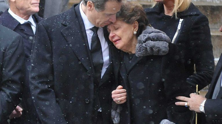 NYC pictures of 2015: Pope Francis, Pizza Rat, Shia LaBeouf, Donald Trump and more 31 Gov. Andrew M. Cuomo comforts his mother Matilda following the funeral mass for former Gov. Mario Cuomo at St. Ignatius Loyola Church in Manhattan on Jan. 6, 2015.