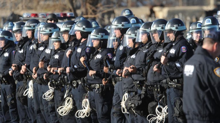 NYPD Strategic Response Group demonstrates anti-terror skills on Randall's Island 8 The NYPD's Disorderly Group Unit conducts a drill during a demonstration at the Strategic Response Group facility on Manhattan's Randall's Island, Wednesday, Dec. 16, 2015.