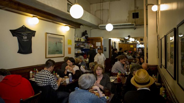 Eisenburg's Sandwich, a diner at 5th Avenue near Flat Iron building in Manhattan is crowded during lunch time on November 5, 2015.
