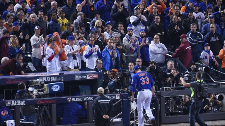 World Series Game 5: Mets vs. Royals 117 New York Mets starting pitcher Matt Harvey walks to the dugout after giving up a run during the ninth inning of Game 5 of the World Series against the Kansas City Royals at Citi Field on Sunday, Nov. 1, 2015.