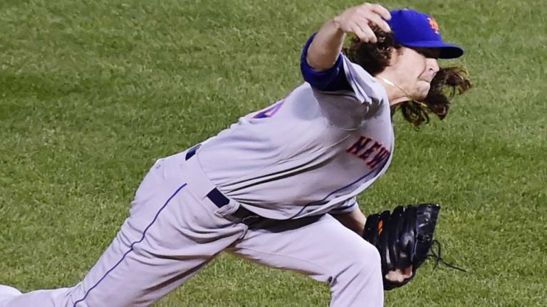 NLCS Game 3: Mets vs. Cubs 58 New York Mets starting pitcher Jacob deGrom (48) delivers the pitch in the first inning during Game 3 of the NLCS against the Chicago Cubs at Wrigley Field on Tuesday, Oct. 20, 2015.