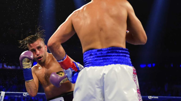 Middleweight Gennady Golovkin (right) fights against David Lemieux during World Championship Boxing at Madison Square Garden in New York, New York on Saturday, Oct 17, 2015.
