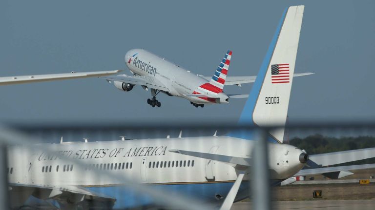 Pope Francis heads to New York via American Airlines from Joint Base Andrews in Maryland on Thursday, Sept. 24, 2015.