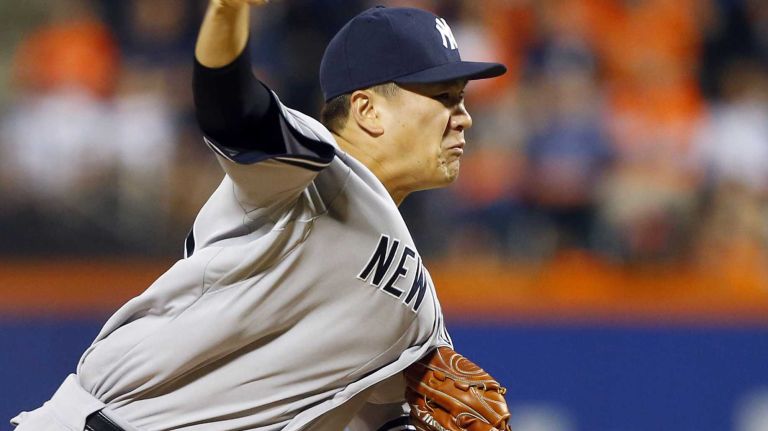 Subway Series: Yankees vs. Mets 99 Masahiro Tanaka of the New York Yankees pitches in the first inning against the New York Mets at Citi Field on Friday, Sept. 18, 2015.