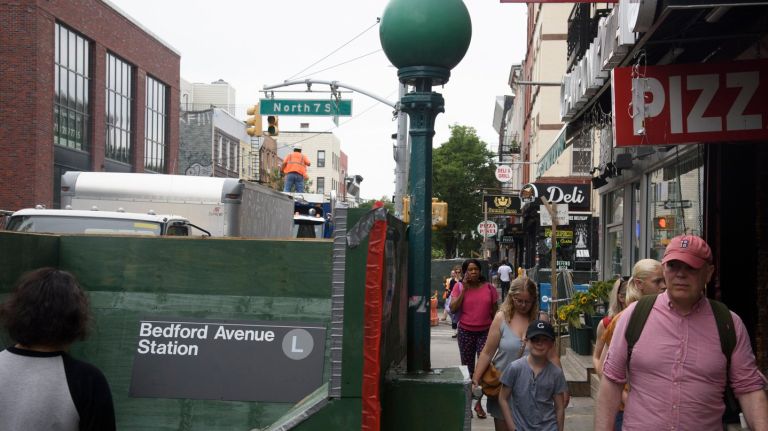The Bedford Avenue L train station in Williamsburg, Brooklyn, on July 30.
