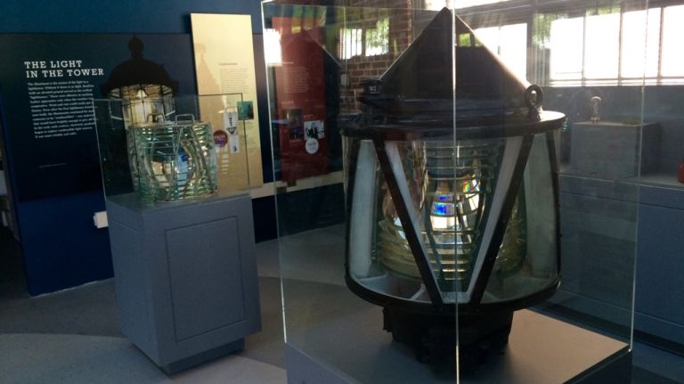 An exhibit of optics at the National Lighthouse Museum on Staten island on August 3, 2015. 