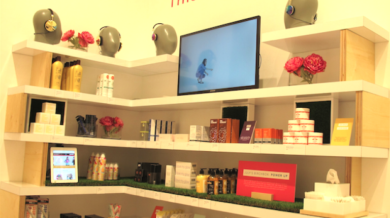 Whether you're a subscriber who loved your recent samples or a wannabe eager to get in on the action, one of the first displays in the store contains the products straight from the latest Birchbox each month. #FOMO, be gone!