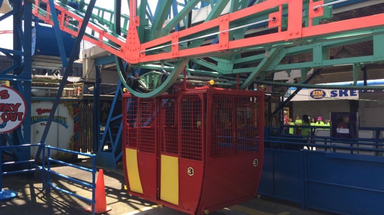 A view of one of the swinging cars on July 17, 2015. 