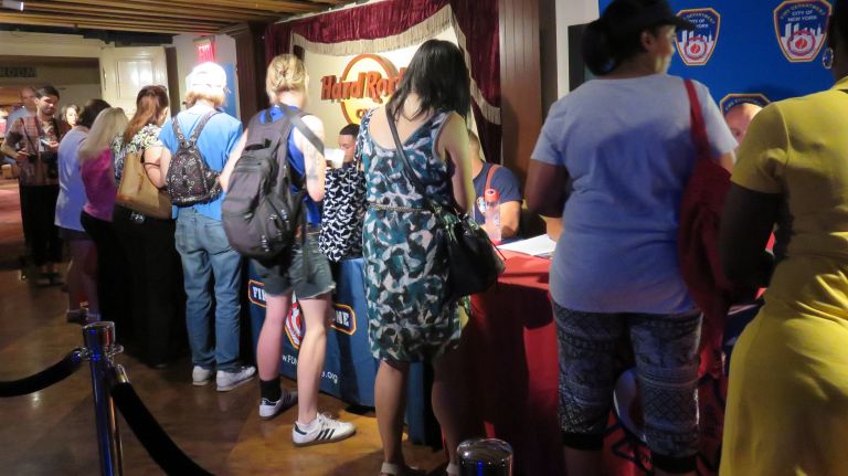 Fans lined up to meet the firehouse studs.
