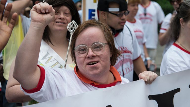 Scenes from the first annual Disability Pride parade in NYC 29 People with autism chant slogans during the first annual Disability Pride Parade on July 12, 2015 in New York City. The parade calls attention to the rights of people with disabilities and coincides with the 25th anniversary of the Americans with Disabilities Act.