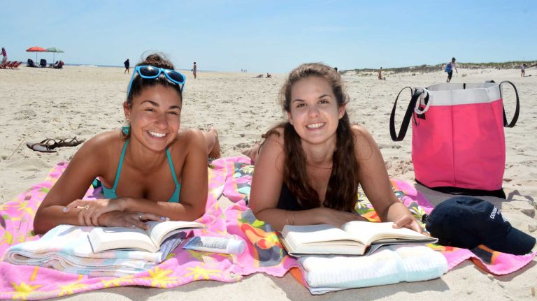 Alina Fein and Julie Lesniak hang out at Rogers Beach in Westhampton Beach on Sunday, June 7, 2015.