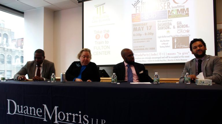 Will New York legalize marijuana? Manhattan DA to decline prosecutions starting Aug. 1 2 Christopher Alexander from the Drug Policy Alliance (from left), state Sen. Liz Krueger, Malik Burnett from Prevision Strategies and Analytics, and Amol Sinha from the New Jersey chapter of the American Civil Liberties Union discuss legalization of recreational marijuana at the Cannabis Law Summit in midtown Manhattan on Thursday, May 18.