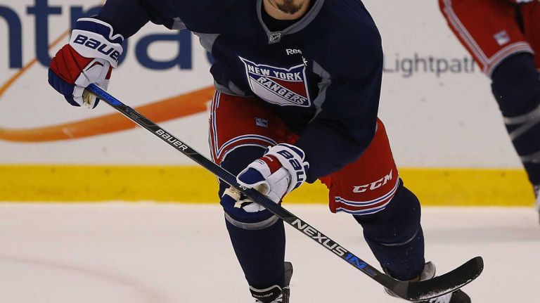 Chris Kreider of the Rangers skates during practice on Thursday, May 28, 2015 at the MSG Training Center in Greenburgh, N.Y.