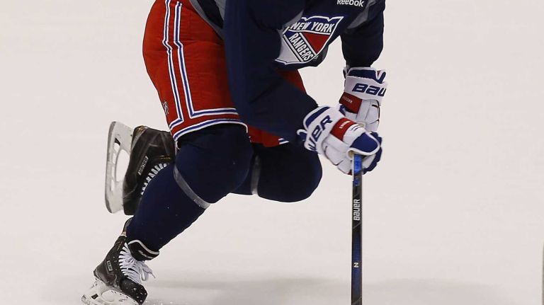 Chris Kreider of the Rangers skates during practice on Thursday, May 28, 2015 at the MSG Training Center in Greenburgh, N.Y.