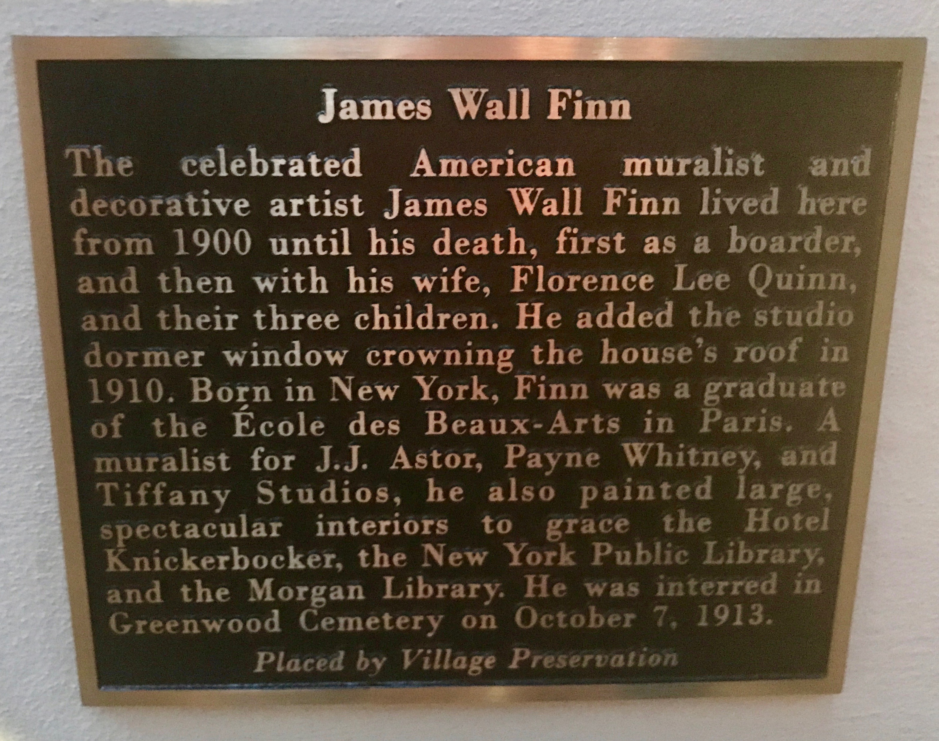 Plaque dedication in Greenwich Village marks former home of muralist James Wall Finn 4