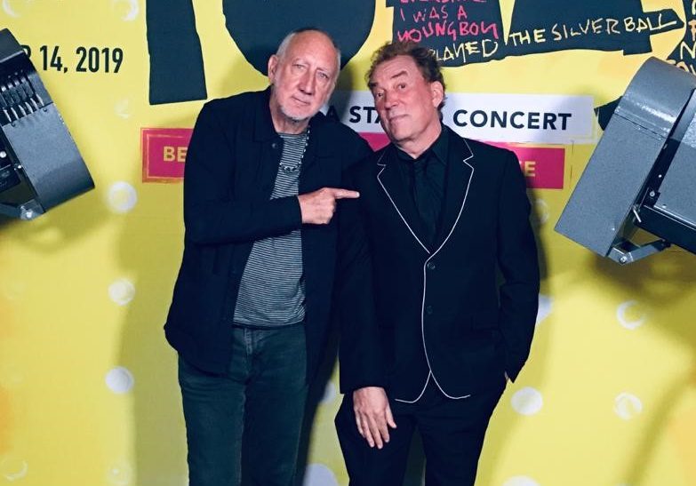 Pete Townshend and Des McAnuff at La Jolla Playhouse’s benefit concert performance of The Who’s Tommy; photo by Rachel Fuller