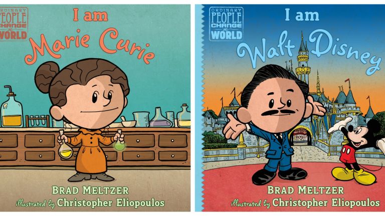 The covers to  "I am Marie Curie" and "I am Walt Disney," written by Brad Meltzer and drawn by Chris Eliopoulos.
