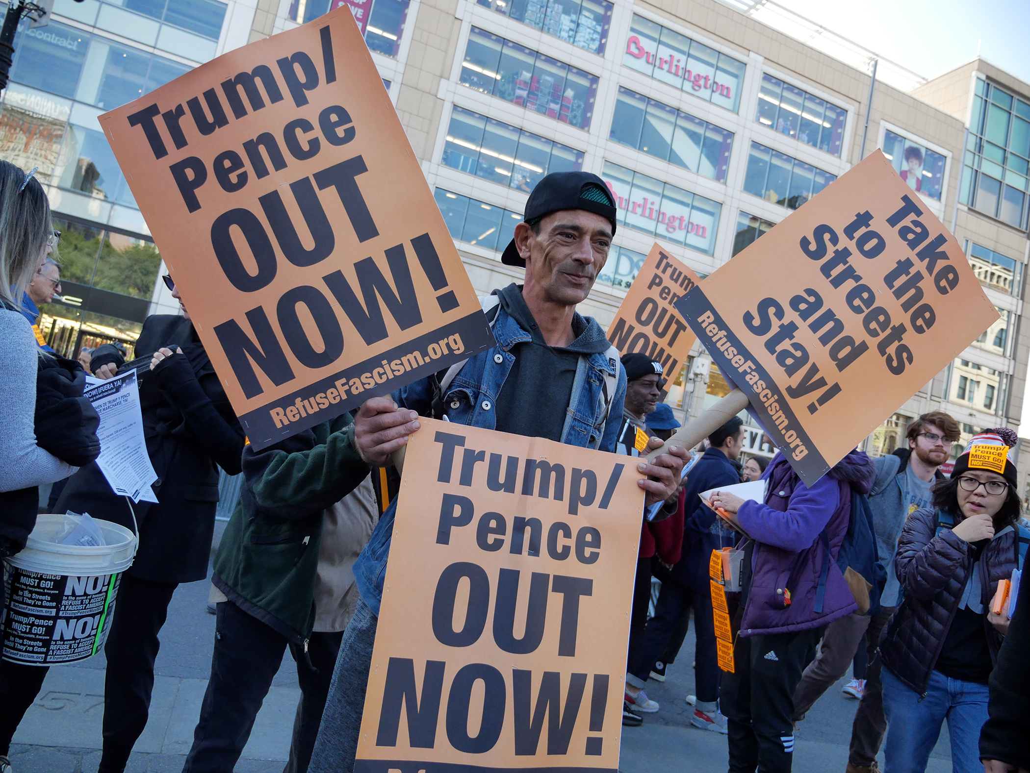Anti-Trump protesters march to Trump Tower in first of five demonstrations 2