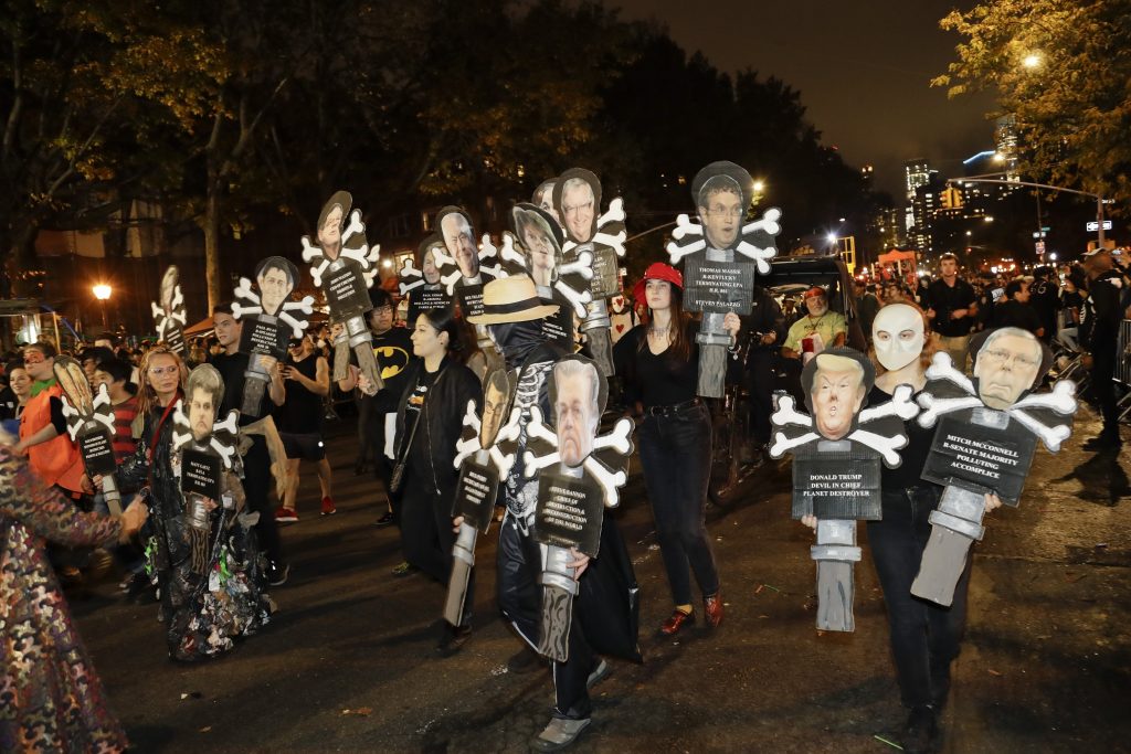 Costumed revelers march in 46th Village Halloween Parade amNewYork