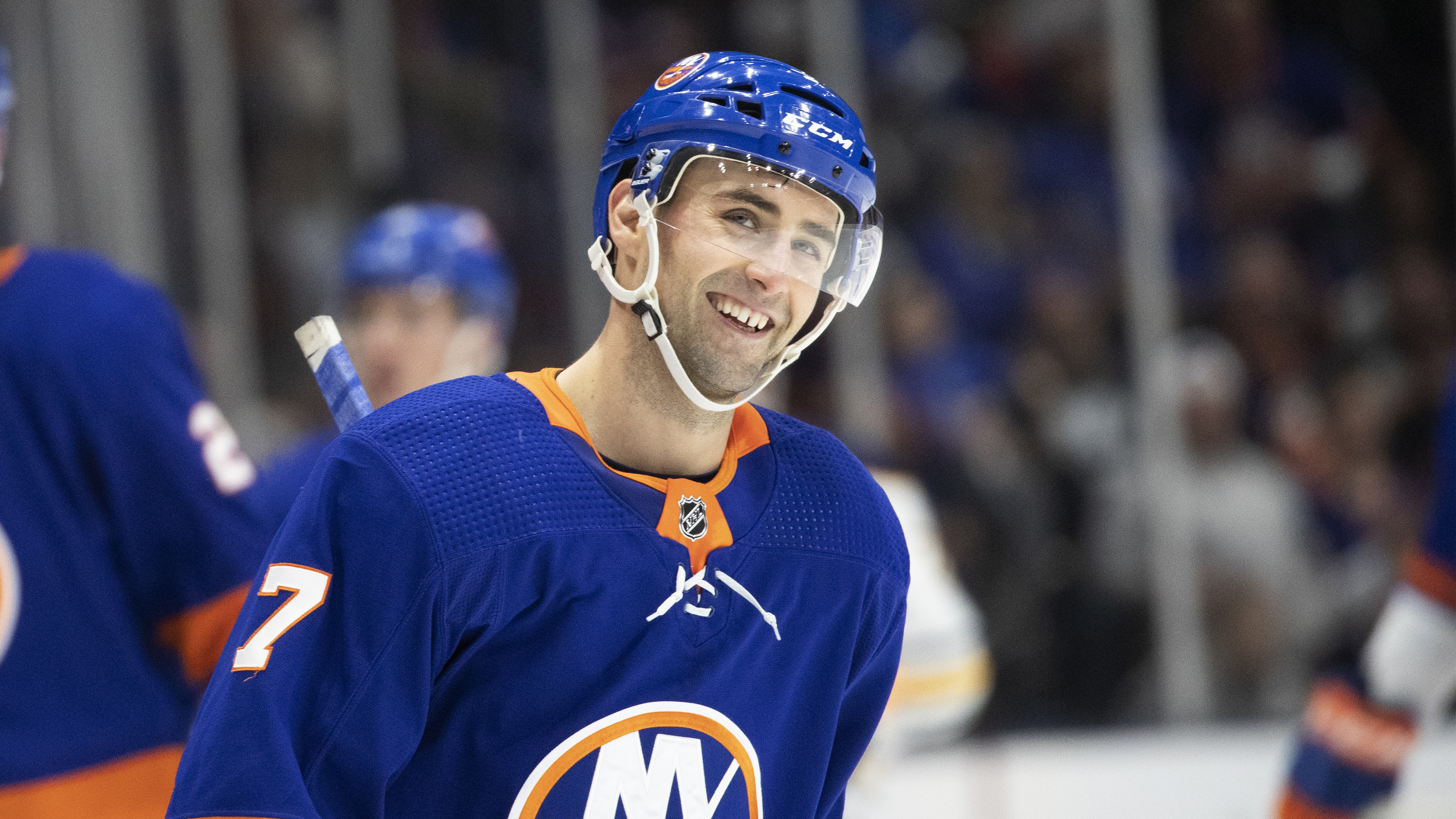 Jordan Eberle of the New York Islanders poses for his official