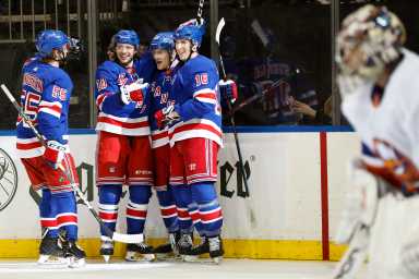 Ryan Lindgren, Artemi Panarin, Adam Fox, Ryan Strome, Semyon Varlamov