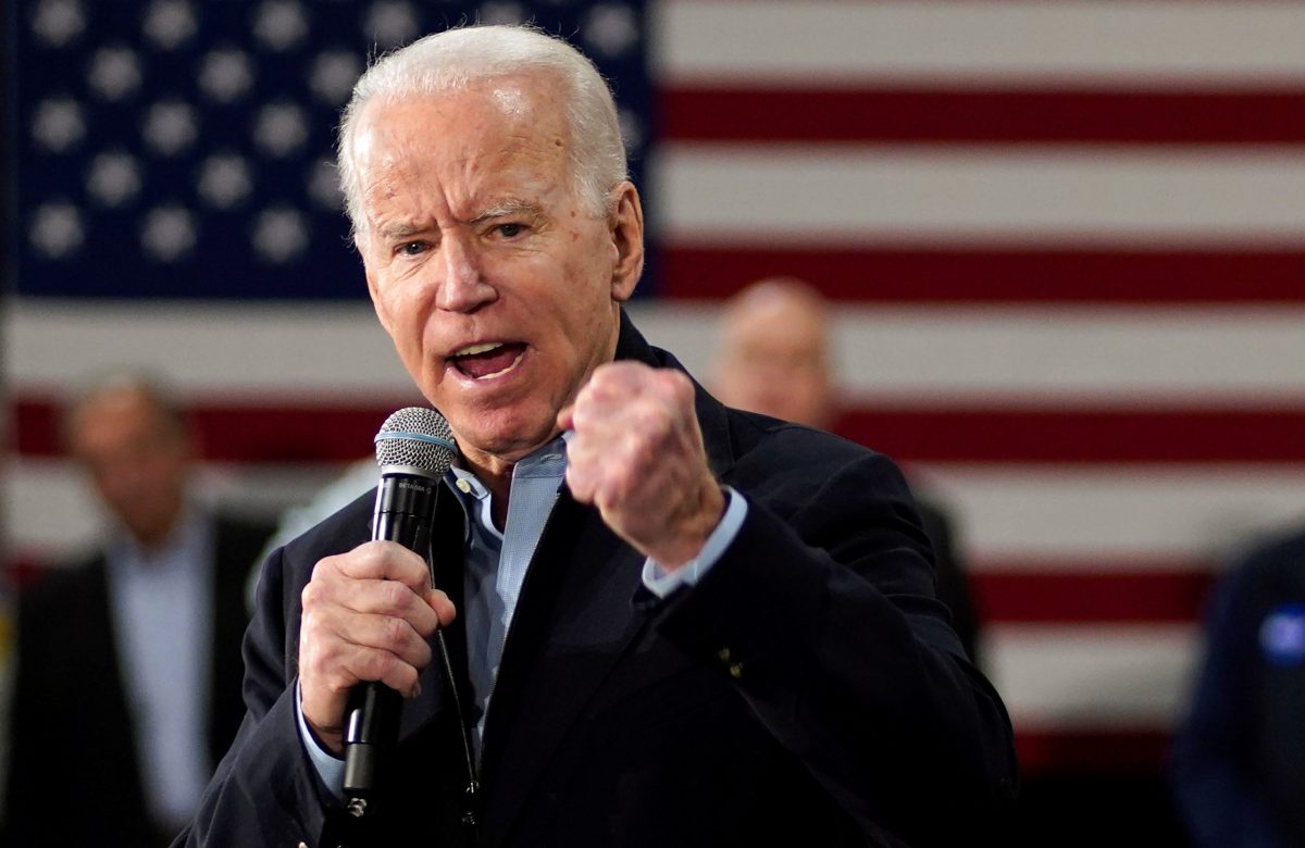 Democratic presidential candidate and former Vice President Joe Biden speaks at a campaign event in Nashua