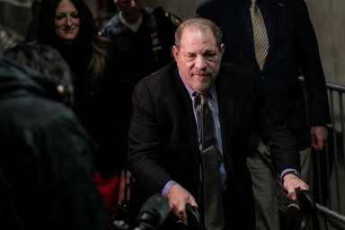 Film producer Harvey Weinstein arrives at New York Criminal Court for his sexual assault trial in the Manhattan borough of New York City