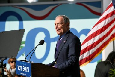 Democratic presidential candidate Michael Bloomberg visits Compton