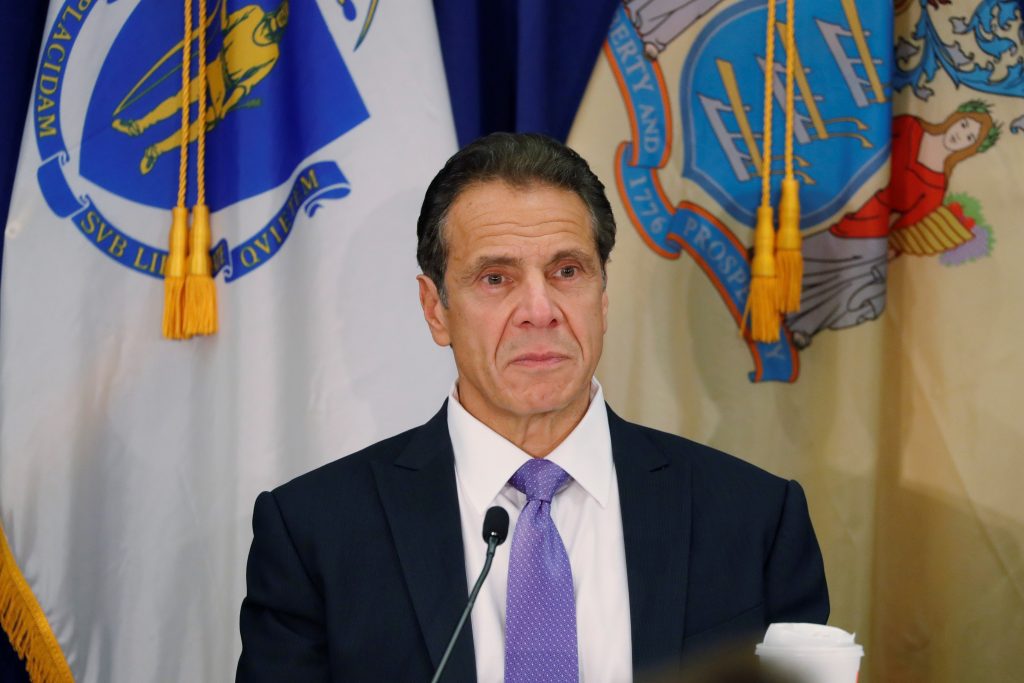 FILE PHOTO: New York Governor Andrew M. Cuomo takes part in a regional cannabis and vaping summit in New York City, New York